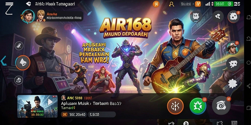 Screenshot AIR168 menampilkan gameplay seru dengan berbagai pilihan lagu.