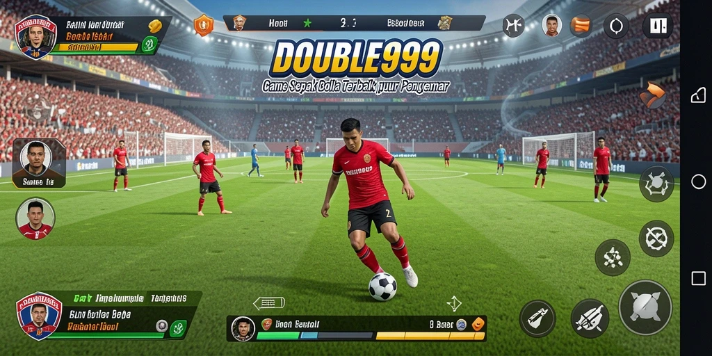 Gameplay menarik dari DOUBLE999 di lapangan sepak bola.