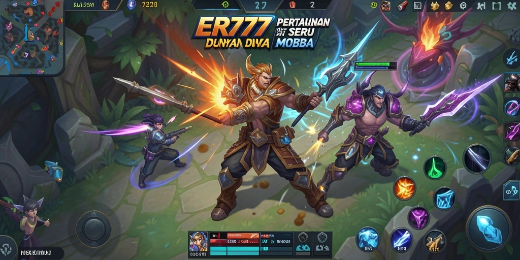Gameplay seru di arena pertempuran MOBA.
