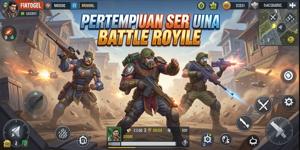 Tangkapan layar dari gameplay mendebarkan dalam FIATOGEL Battle Royale.