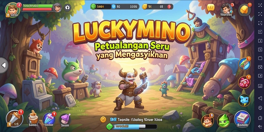 Tampilan gameplay seru dalam LUCKYMINO yang menggugah semangat petualangan.