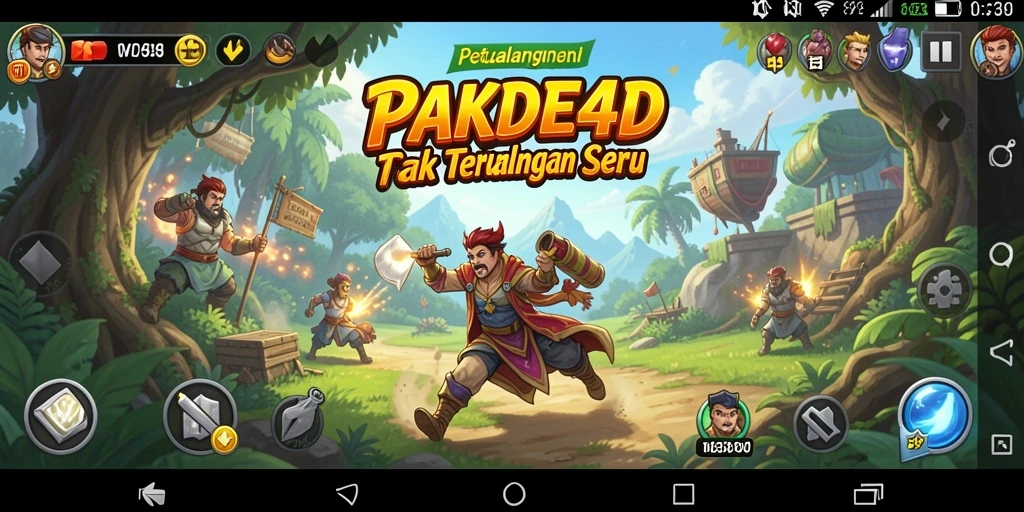 Screenshot PAKDE4D menampilkan karakter utama dalam petualangan di hutan.