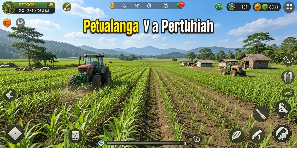 Screenshot gameplay PTTOGEL yang menampilkan aktivitas bertani yang seru.