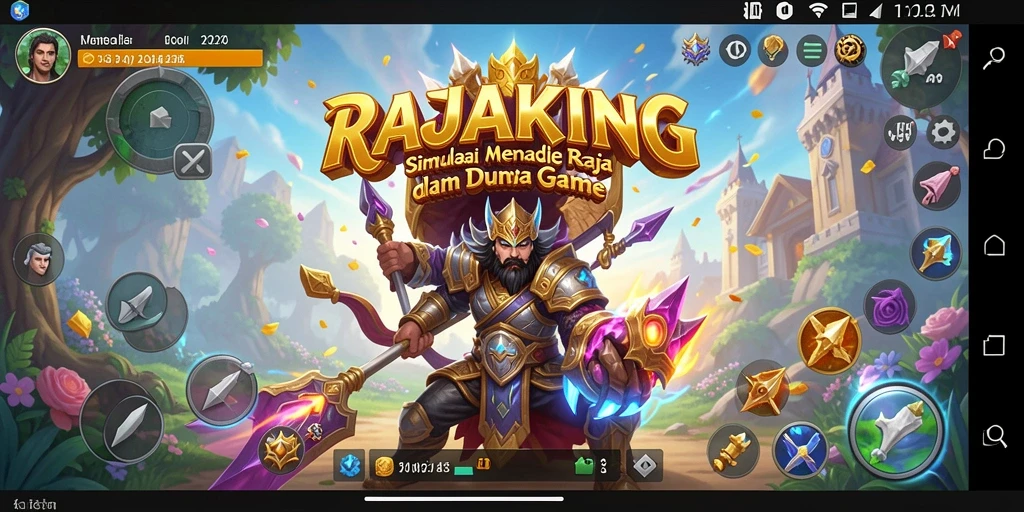 Tampilan gameplay RAJAKING dengan elemen simulasi yang menarik.