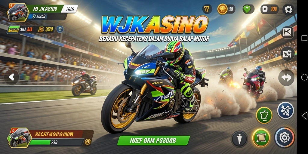 Gameplay seru WJKASINO dalam balap motor yang mendebarkan.