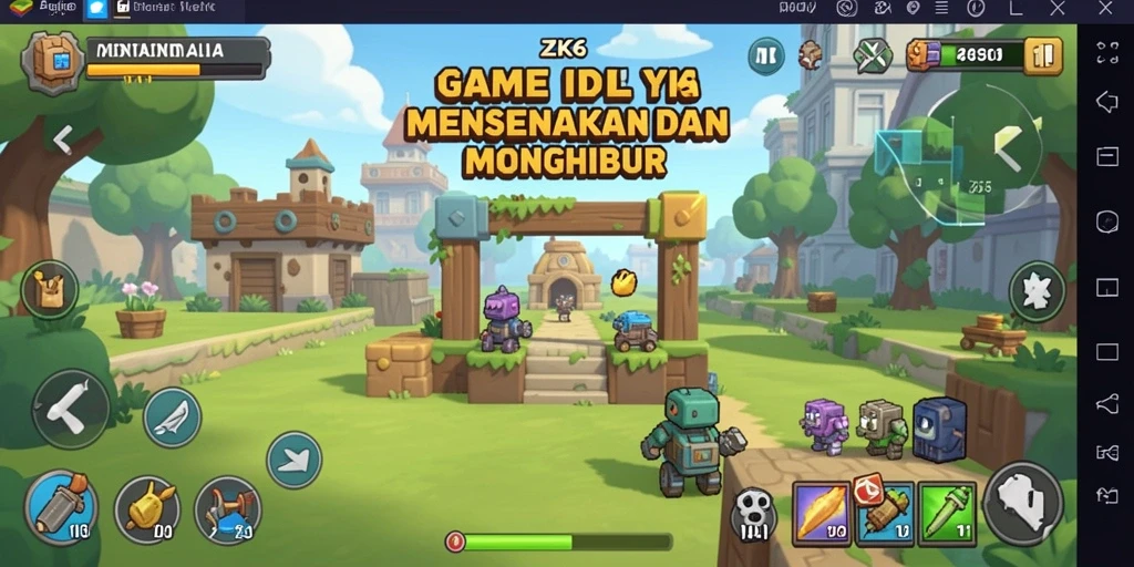 Gameplay ZK6 yang menarik dengan karakter unik dan upgrade.